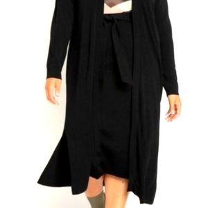 Eloquii black pencil skirt with attached tie belt